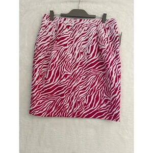Kmart Soft Dressing Group Pink Zebra Print Pencil Skirt Womens Size 14 New